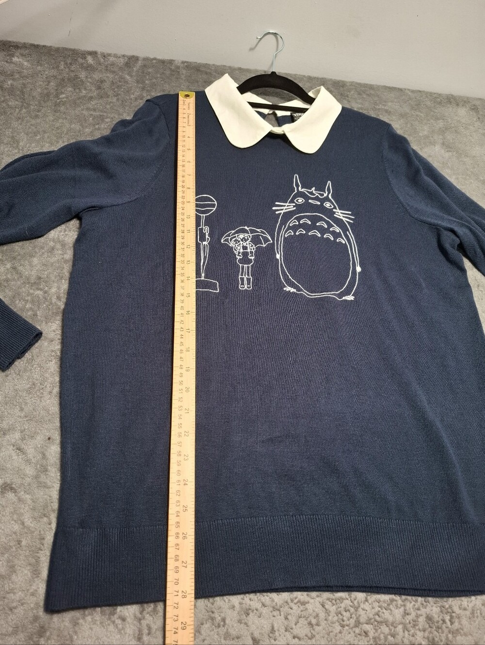 Her Universe My Neirghbor Totoro Navy Crewneck Sweater Peter Pan Collar Sz 1X - Picture 11 of 16
